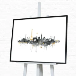 Paris Skyline Framed Wall Art