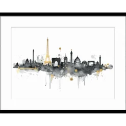 Paris Skyline Framed Wall Art