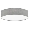 Pasteri 3 Light Grey Fabric Flush Ceiling Light