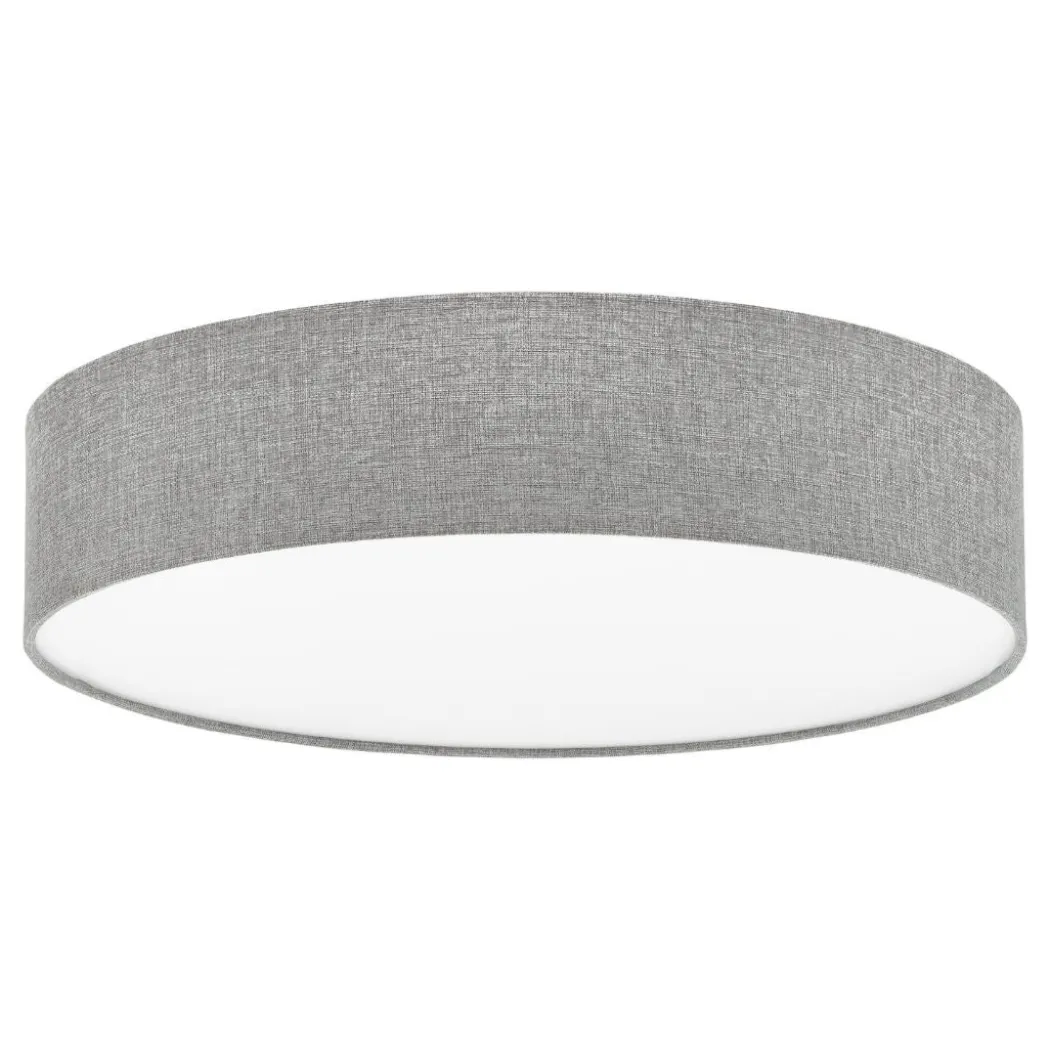 Pasteri 3 Light Grey Fabric Flush Ceiling Light