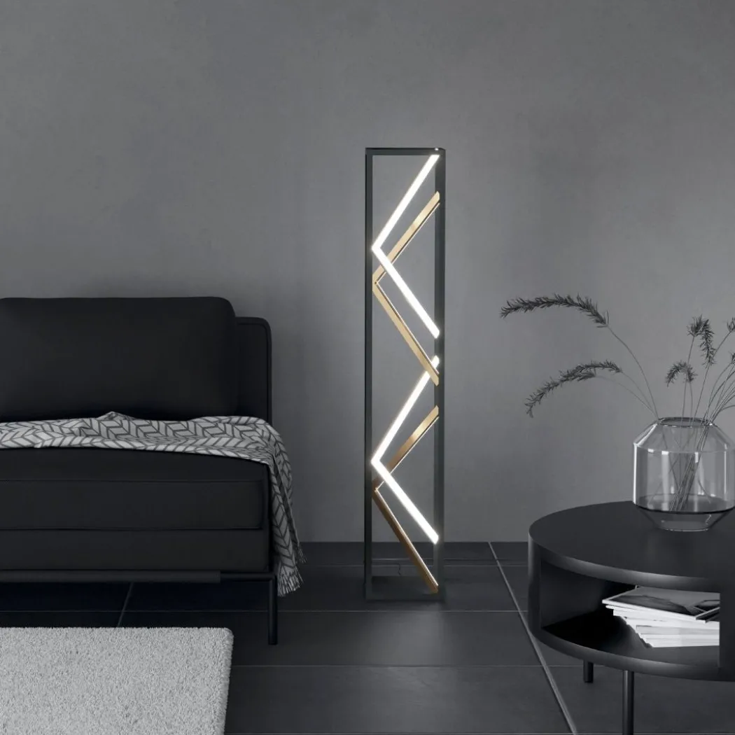 Penela Black & Gold LED Floor Lamp