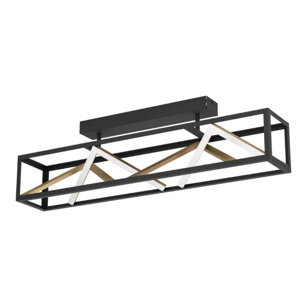 Penela LED Black and Gold Semi-Flush Ceiling Light