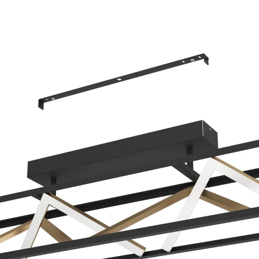 Penela LED Black and Gold Semi-Flush Ceiling Light