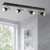 Petra 4 Light Black Ceiling Spotlight Bar