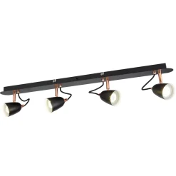 Petra 4 Light Black Ceiling Spotlight Bar