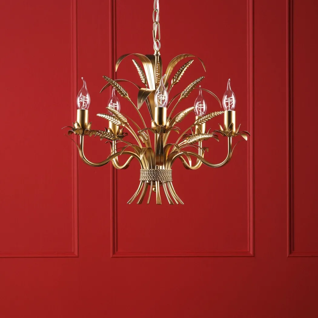 Phaedra 5 Light Gold Pendant Ceiling Light