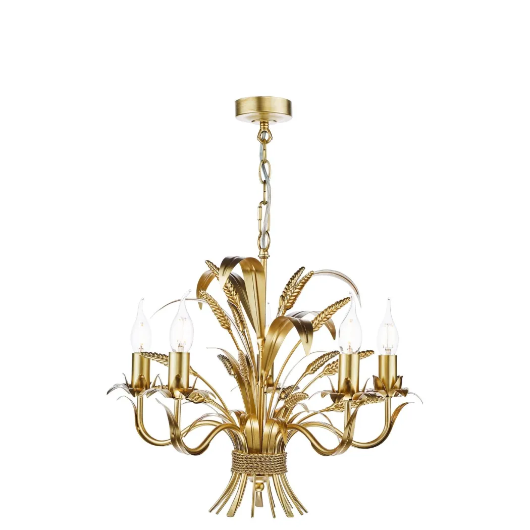Phaedra 5 Light Gold Pendant Ceiling Light
