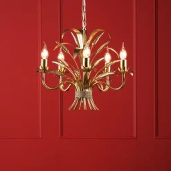Phaedra 5 Light Gold Pendant Ceiling Light