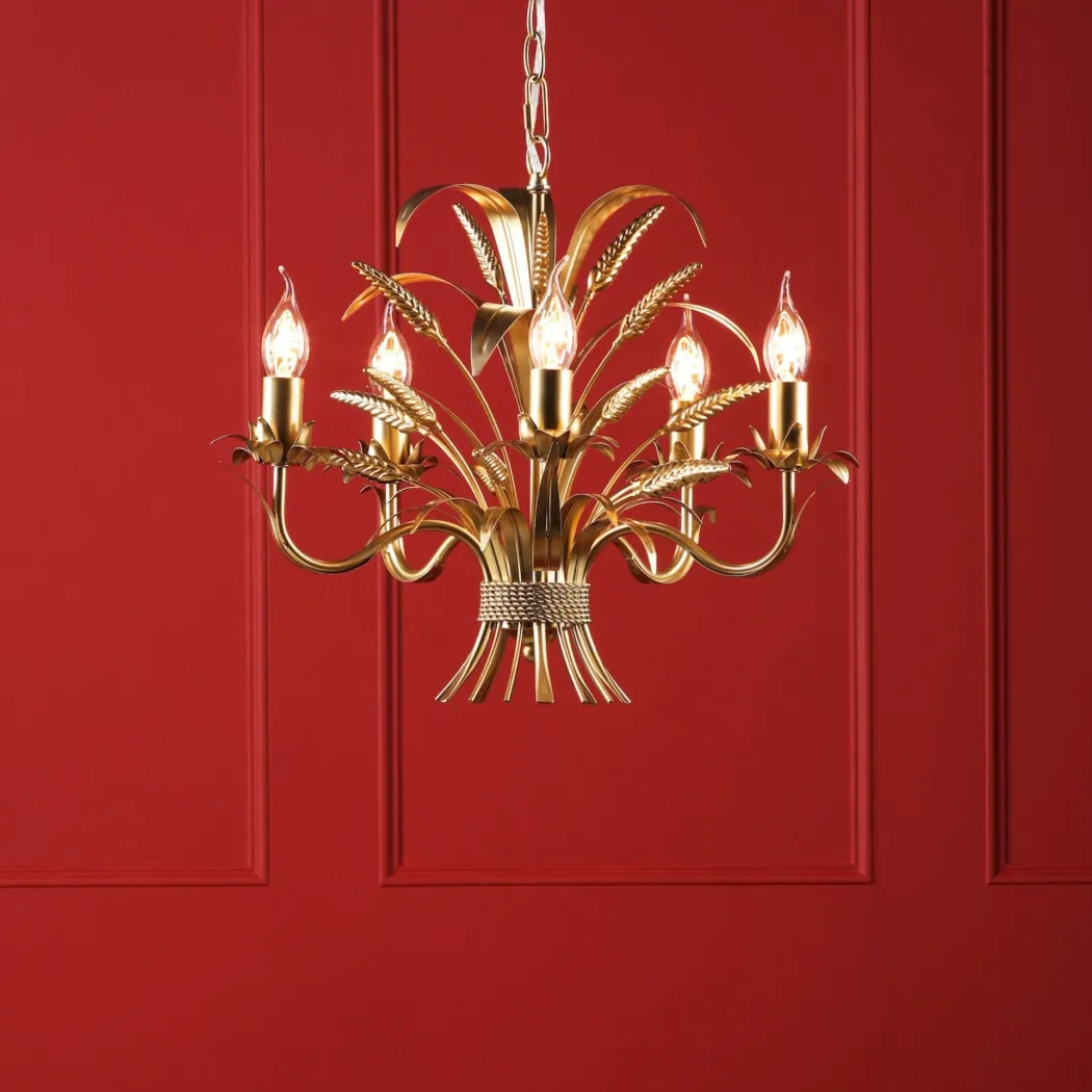 Phaedra 5 Light Gold Pendant Ceiling Light