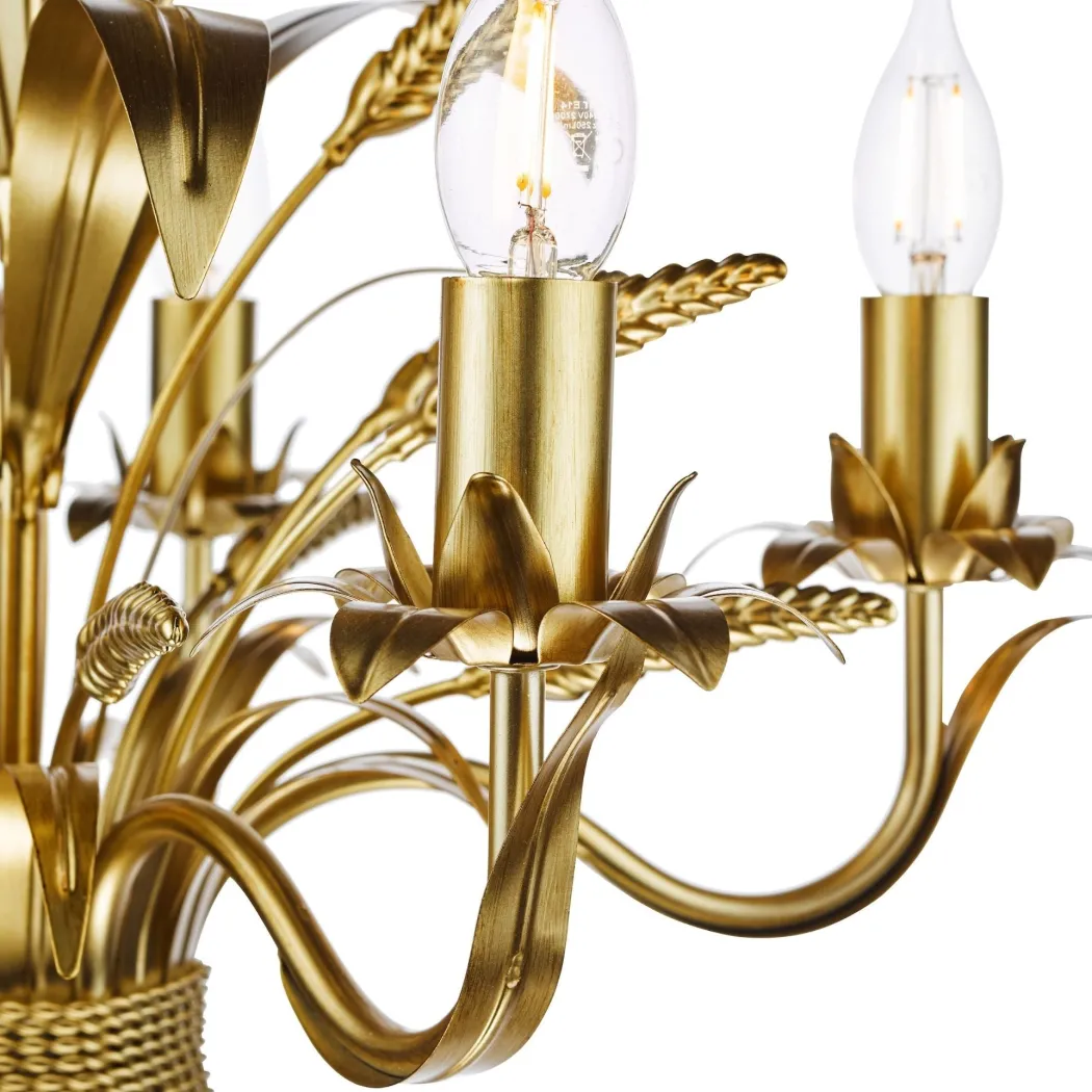 Phaedra 5 Light Gold Pendant Ceiling Light