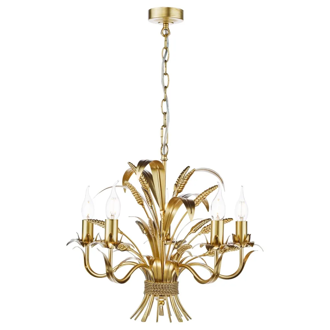Phaedra 5 Light Gold Pendant Ceiling Light