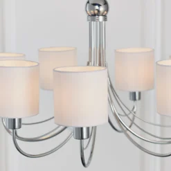 Phantom 7 Light Chrome & White Pendant Chandelier Ceiling Light