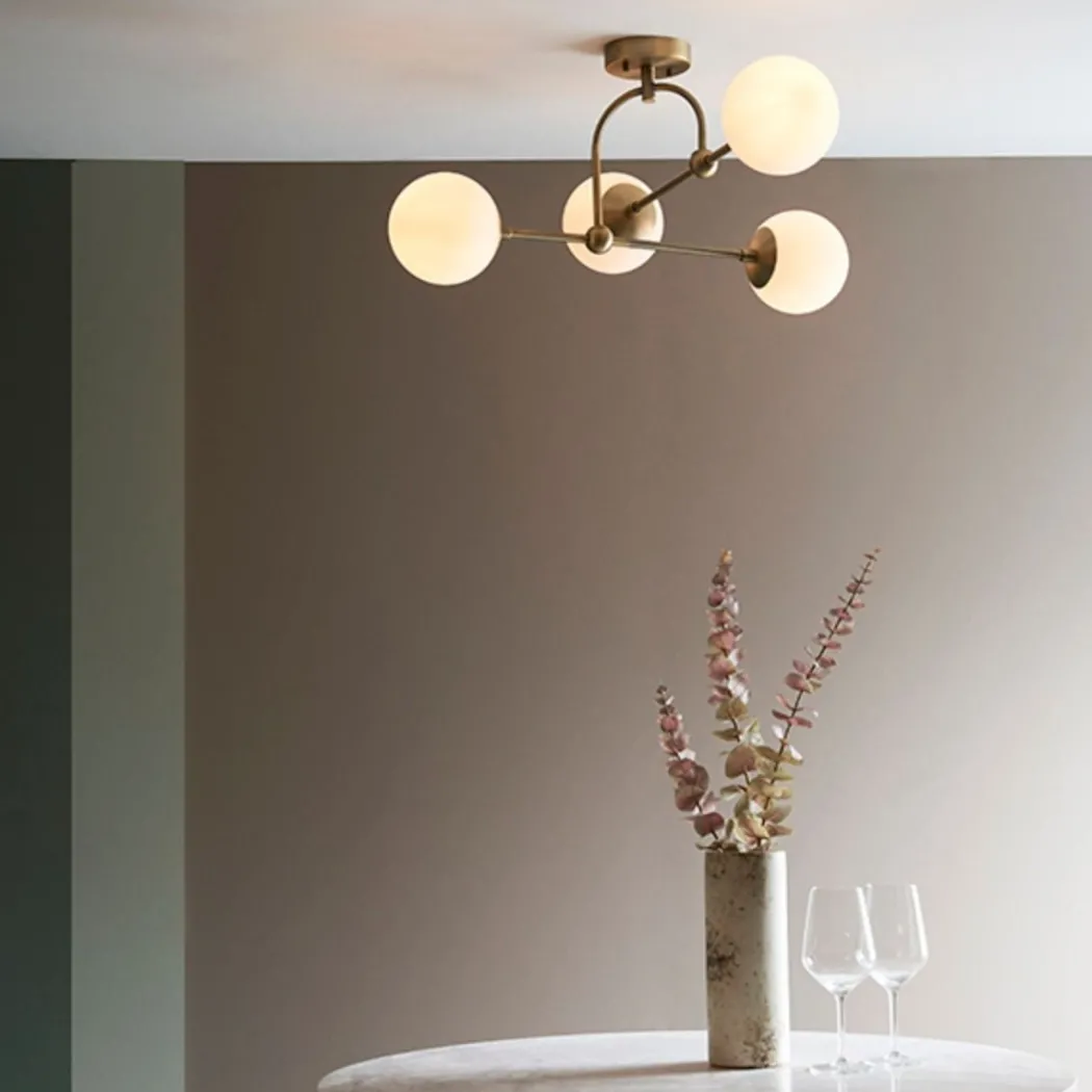 Pilar 4 Light Brass Ceiling Light