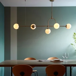 Pilar 5 Light Brass Ceiling Light