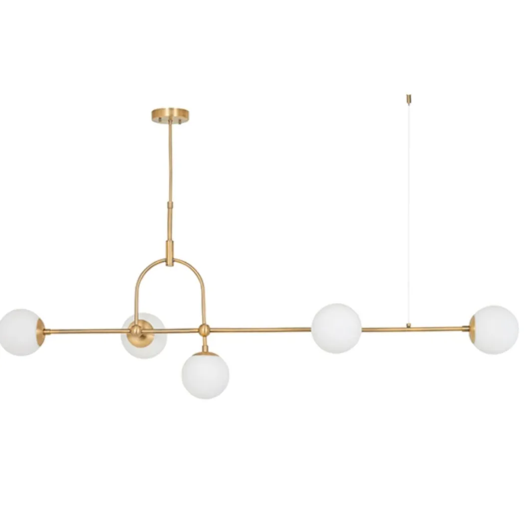 Pilar 5 Light Brass Ceiling Light