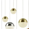 Planets 9 Light Polished Chrome, Satin Brass and Copper Pendant Ceiling Light