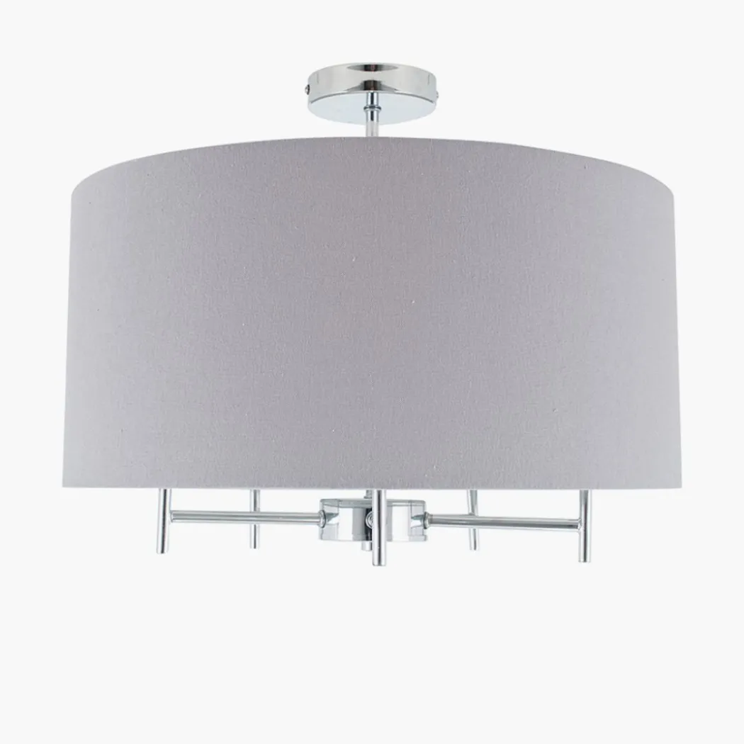 Plaza Drum 5 Light Semi Flush Ceiling Light