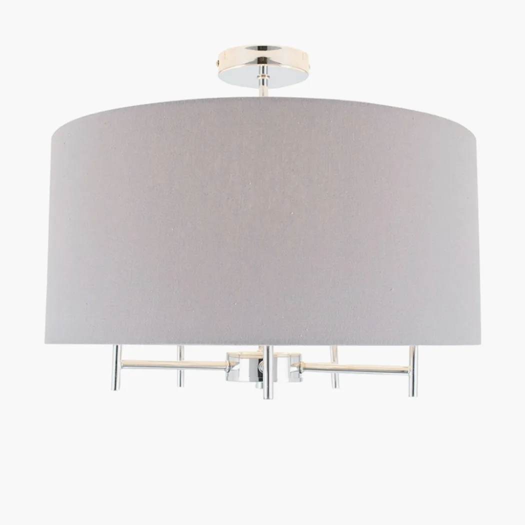 Plaza Drum 5 Light Semi Flush Ceiling Light