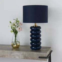 Portia Blue Glass Table Lamp