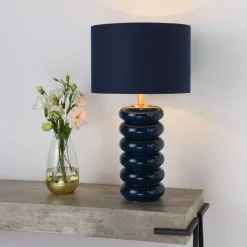 Portia Blue Glass Table Lamp
