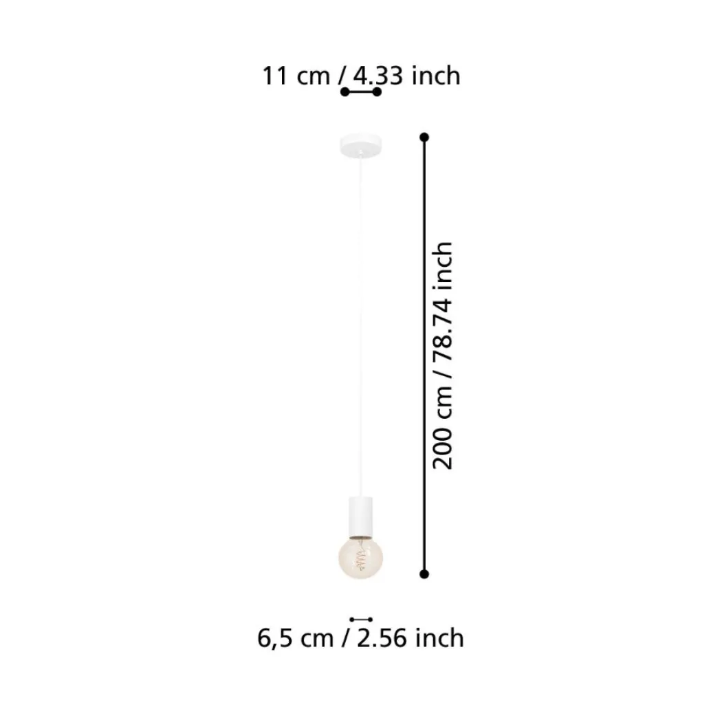 Pozueta 1 White Ceiling Pendant Light