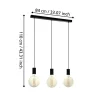 Pozueta 3-Light Black Ceiling Pendant Light