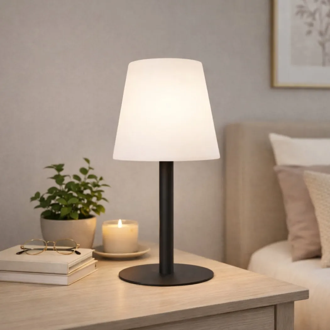 Preston Black LED Rechargeable Table Lamp