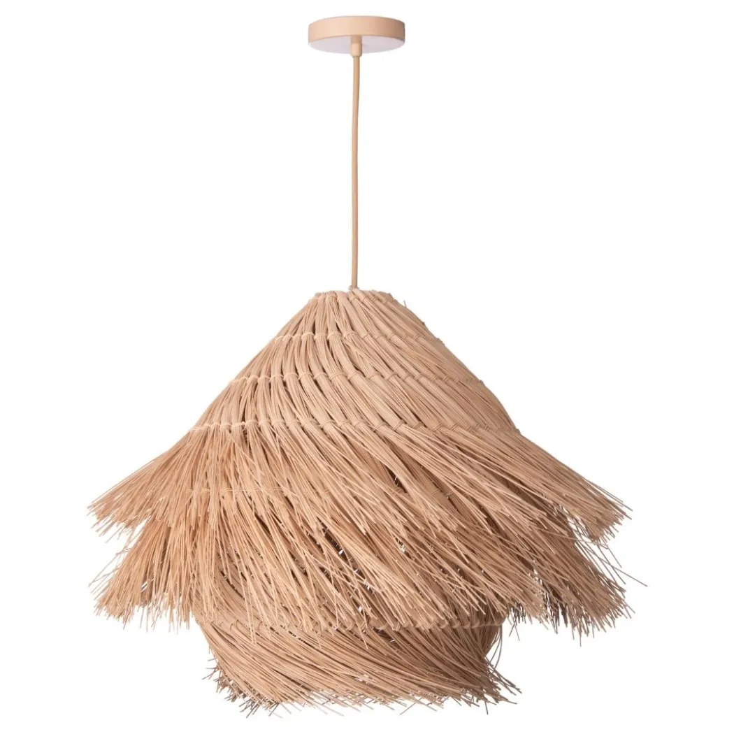 Preveli Woven Rattan Ceiling Pendant with Braided Cable
