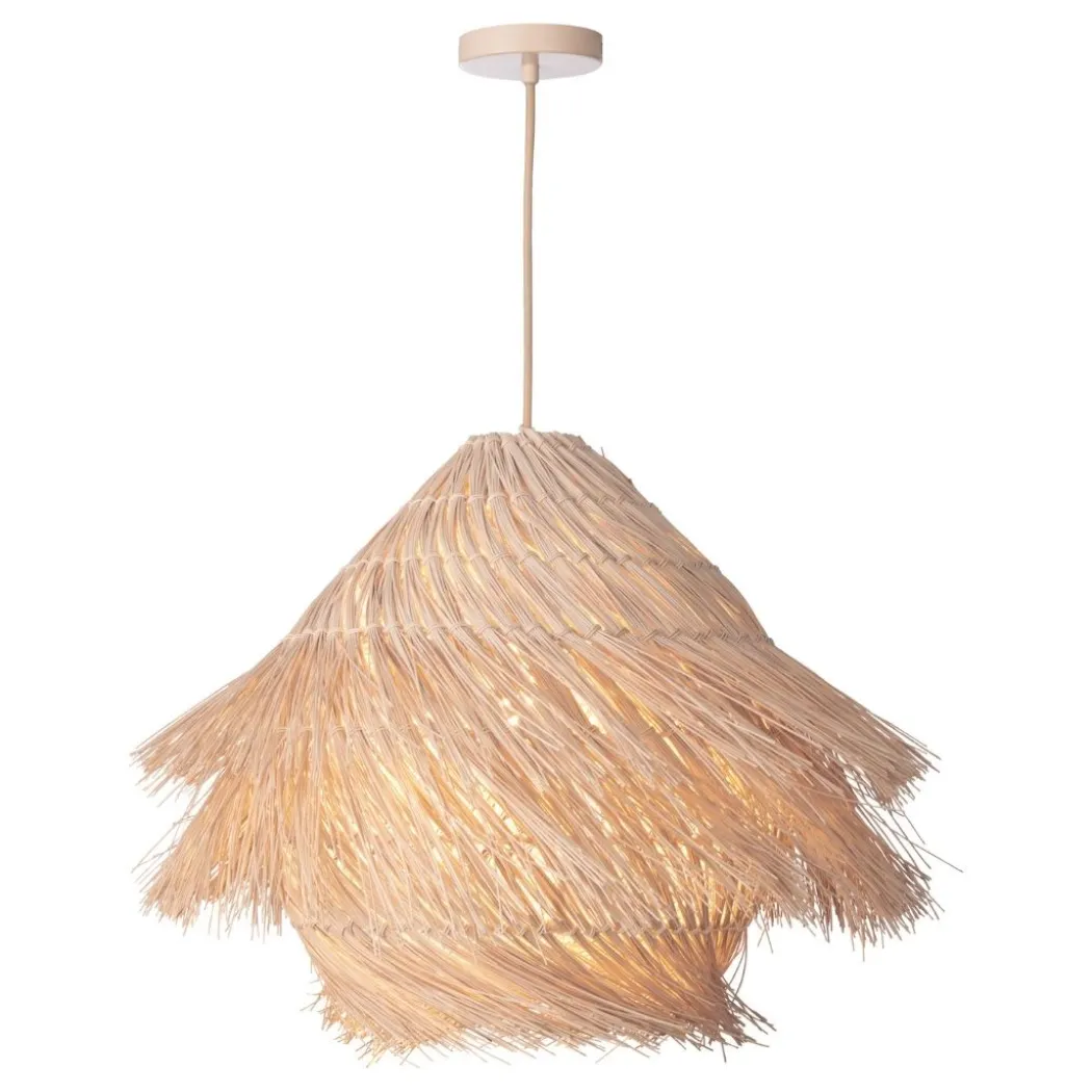 Preveli Woven Rattan Ceiling Pendant with Braided Cable