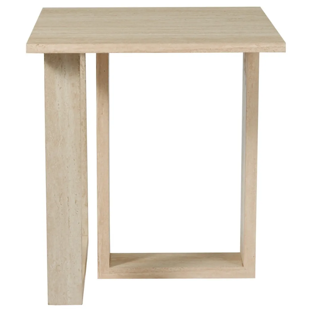 Prue Travertine Effect Side Table