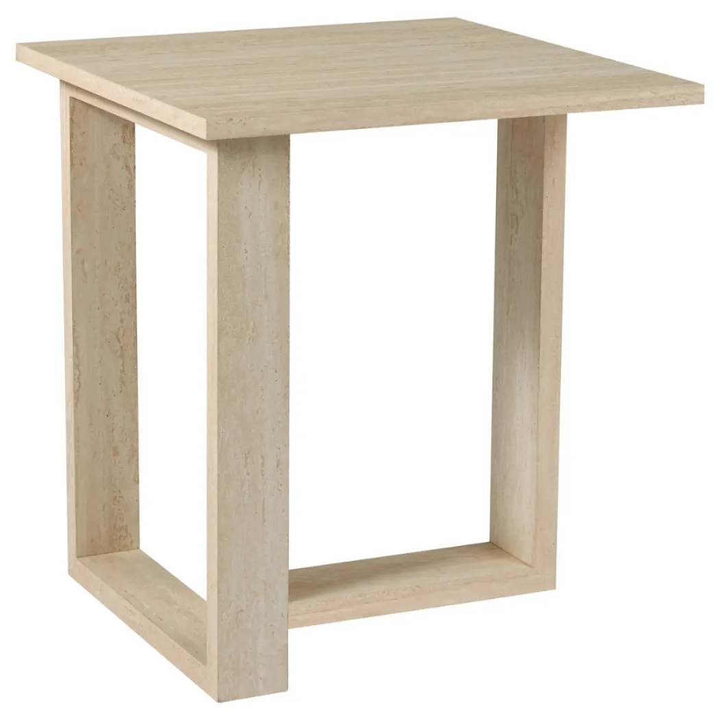 Prue Travertine Effect Side Table