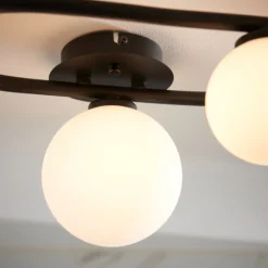 Pulsa Matt Black Ceiling Light IP44