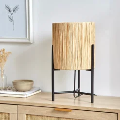Raff Black & Natural Table Lamp