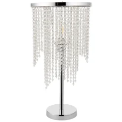 Rain Polished Chrome Table Lamp with Glass Droplets