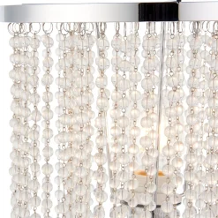 Rain Polished Chrome Table Lamp with Glass Droplets