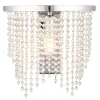 Rain Polished Chrome Wall Light with Crystal Droplets