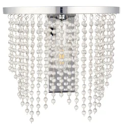 Rain Polished Chrome Wall Light with Crystal Droplets