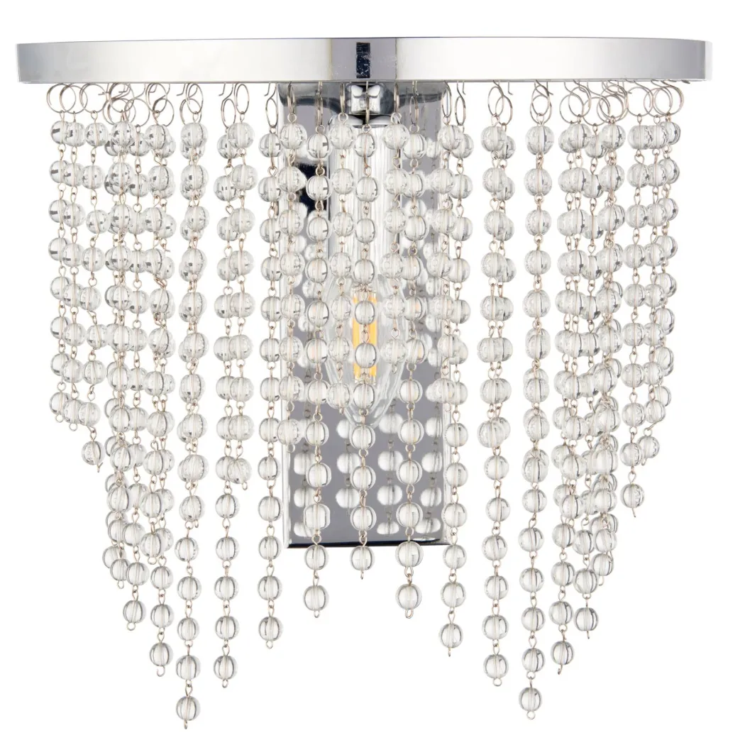 Rain Polished Chrome Wall Light with Crystal Droplets