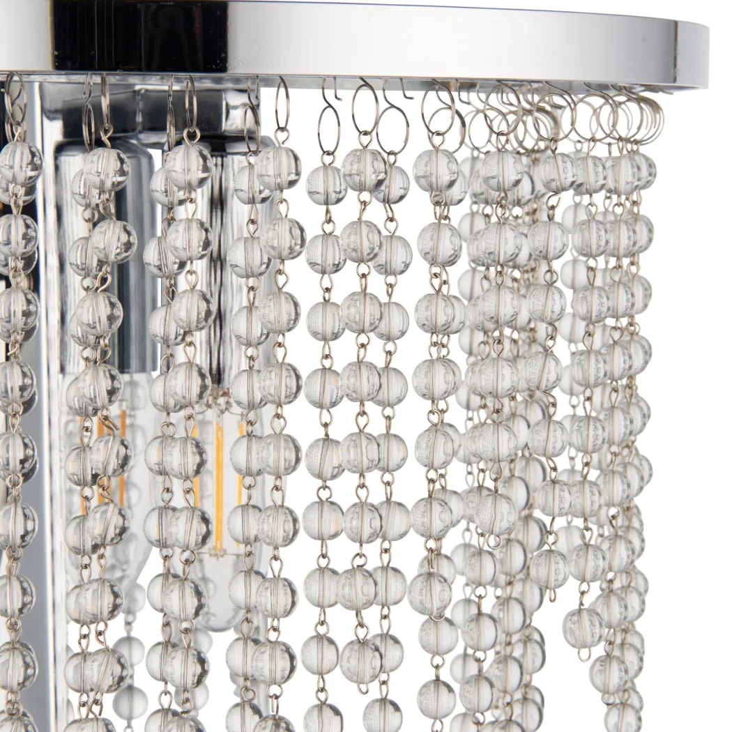 Rain Polished Chrome Wall Light with Crystal Droplets