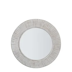 Ramlia Natural Texture Frame Round Mirror