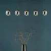 Ramona 5 Light Black & Smoked Glass LED Ceiling Pendant Bar