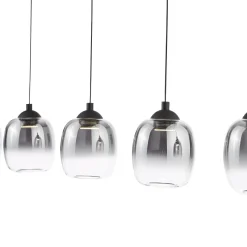 Ramona 5 Light Black & Smoked Glass LED Ceiling Pendant Bar