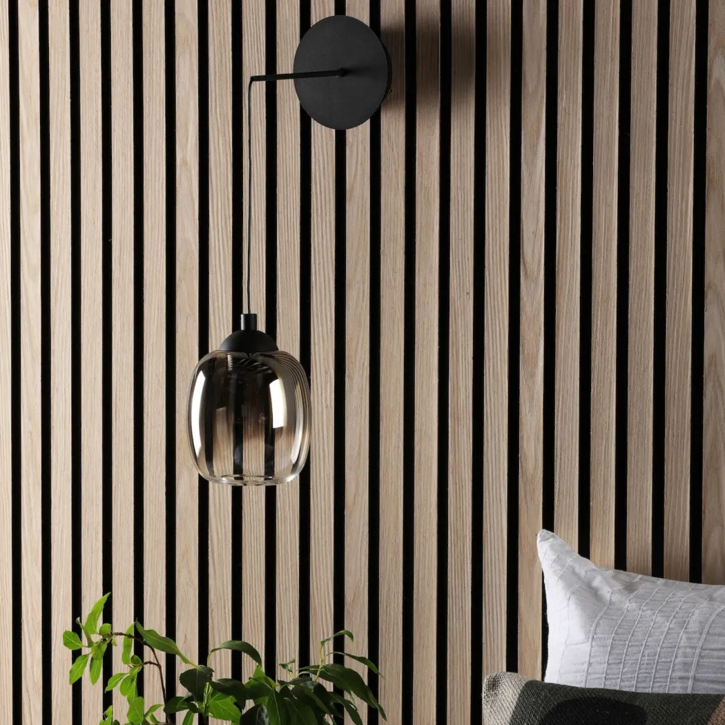 Ramona Black & Smoked Glass LED Pendant Ceiling/Wall Light