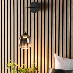 Ramona Black & Smoked Glass LED Pendant Ceiling/Wall Light