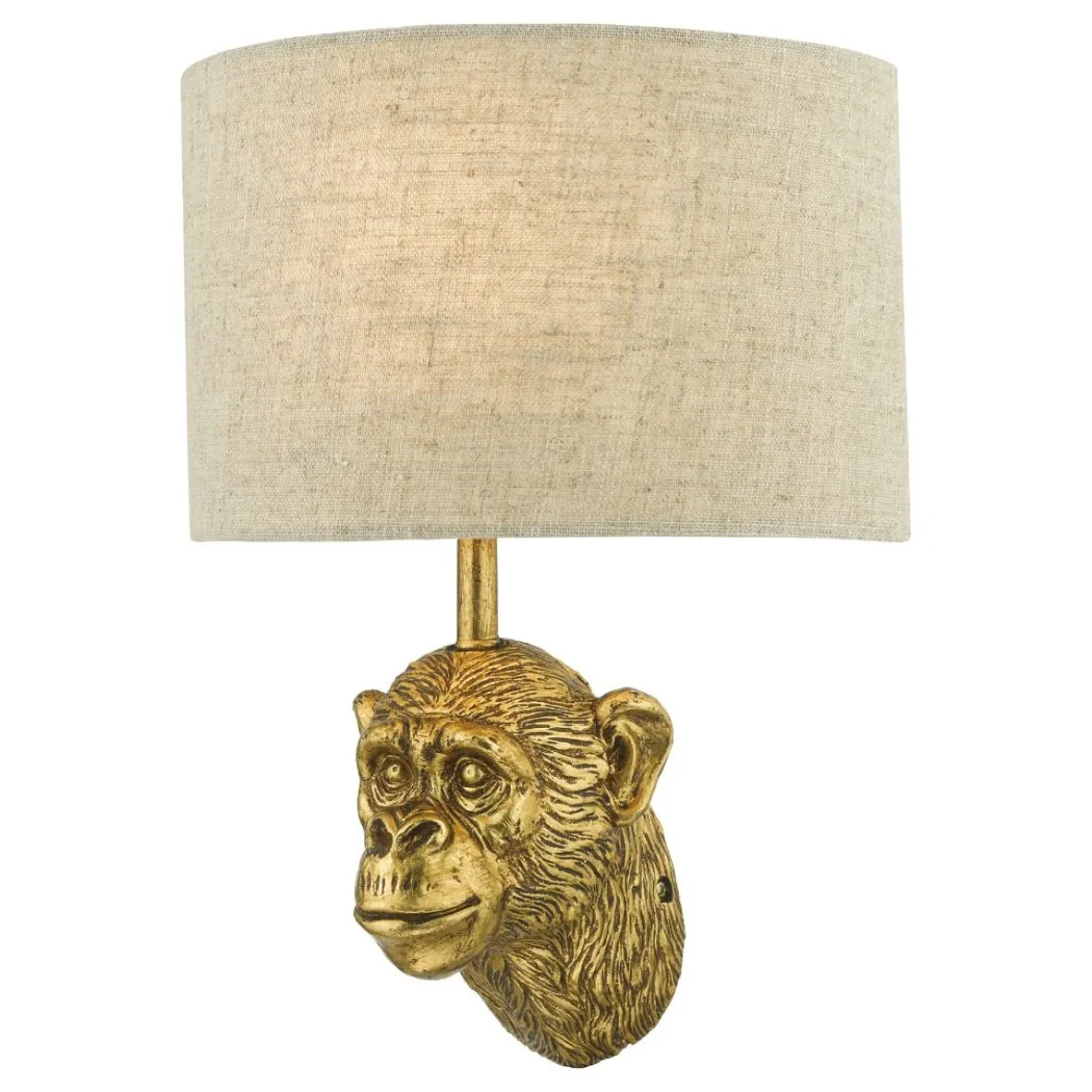 Raul Monkey Gold Finish Wall Light