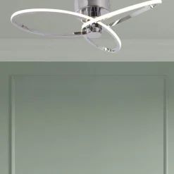 Reggie Polished Chrome LED Semi Flush Ceiling Light