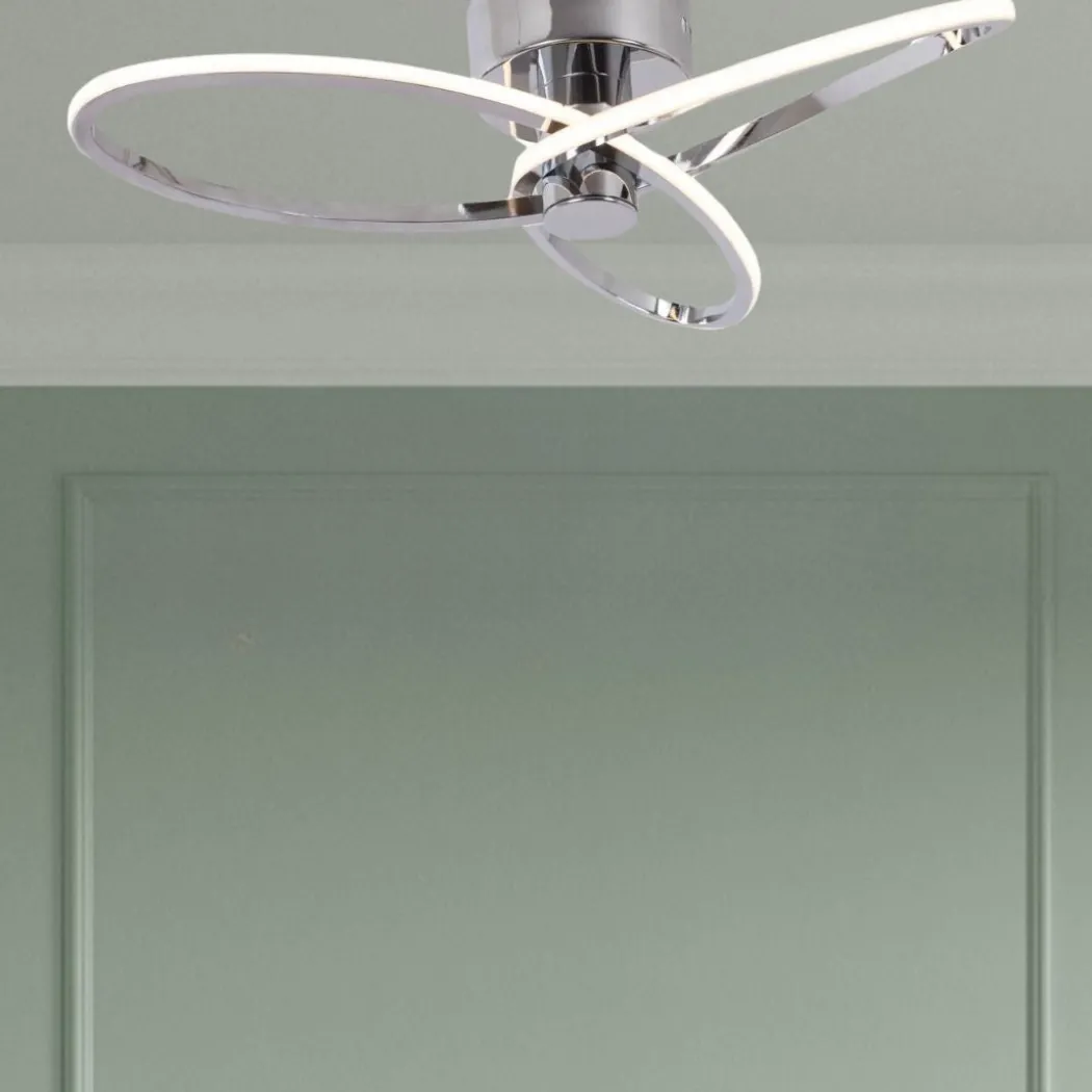 Reggie Polished Chrome LED Semi Flush Ceiling Light