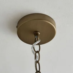 Resto Crystal & Antique Brass Pendant Ceiling Light