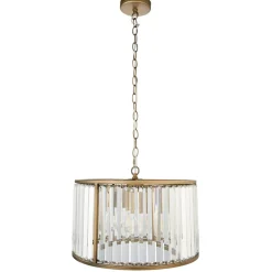 Resto Crystal & Antique Brass Pendant Ceiling Light