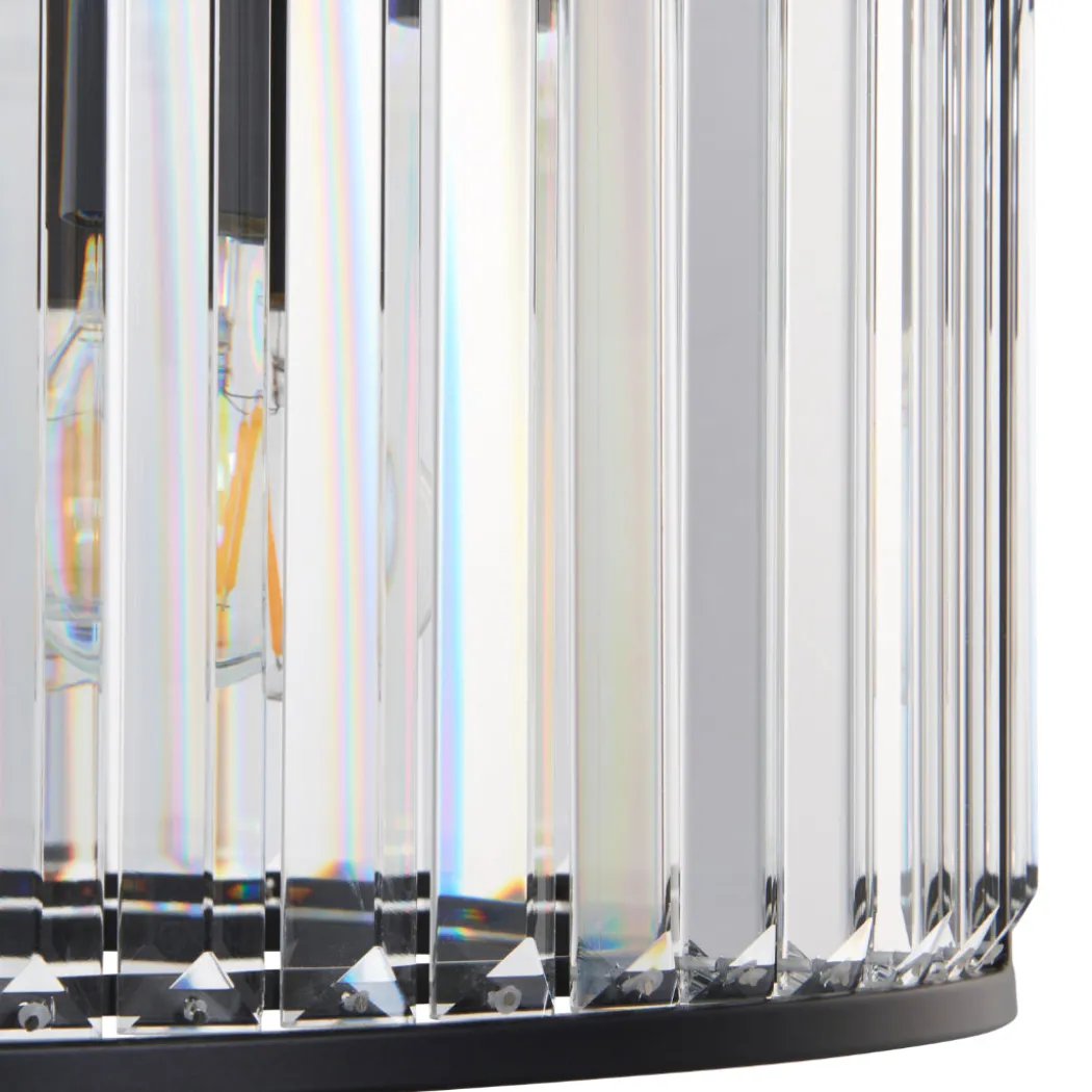 Resto Crystal & Matt Black Ceiling Light